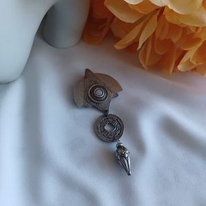 Vintage Silver Moonstone Brooch